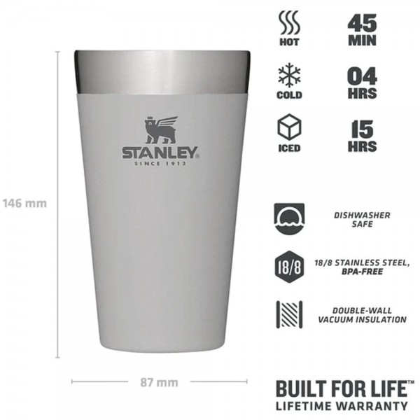 Stanley Adventure Vakumlu Soğuk İçecek Bardağı 0.47 Lt Koyu Beyaz Ash (Yeni)